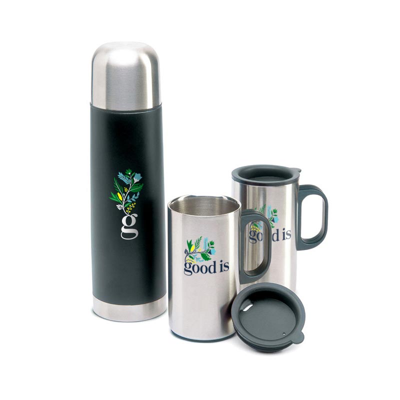 Bouteille isotherme avec 2 tasses en inox Isoset 500 mL _02