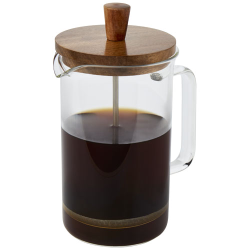 Cafetière à piston en verre et bois d'acacia Ivorie 600 ml_Translucide/Bois