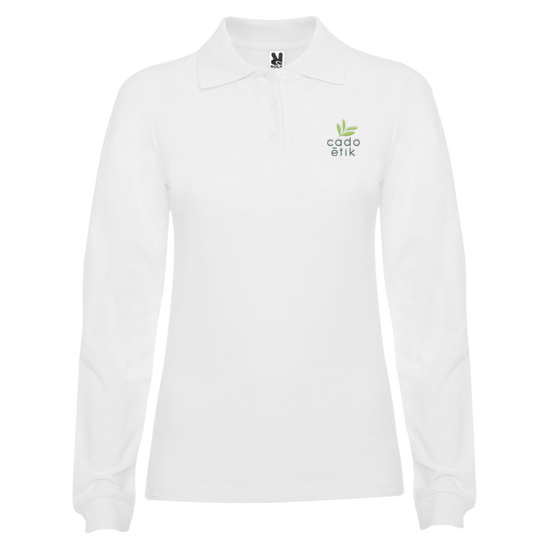 Polo femme à manches longues en coton certifié Estrella 220 g_1