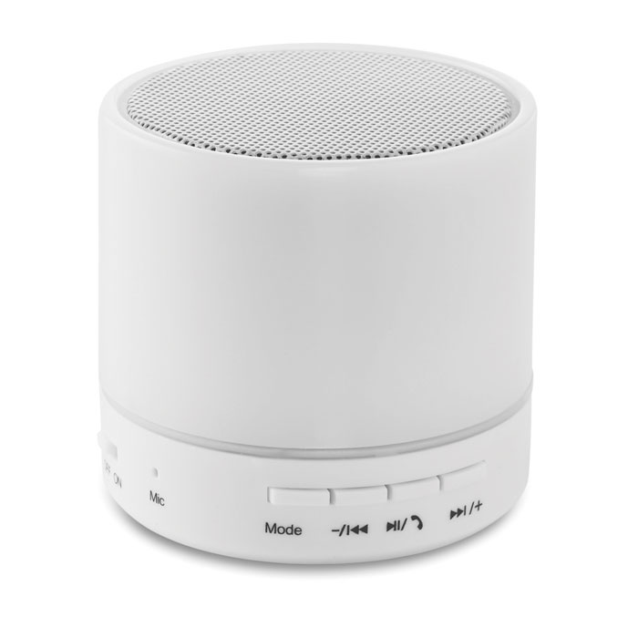 Enceinte nomade lumineuse Round White 3W_Blanc