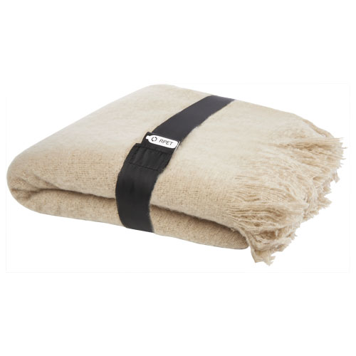 Plaid mohair en polyester recyclé rPET certifié Ivy 215 g_Beige