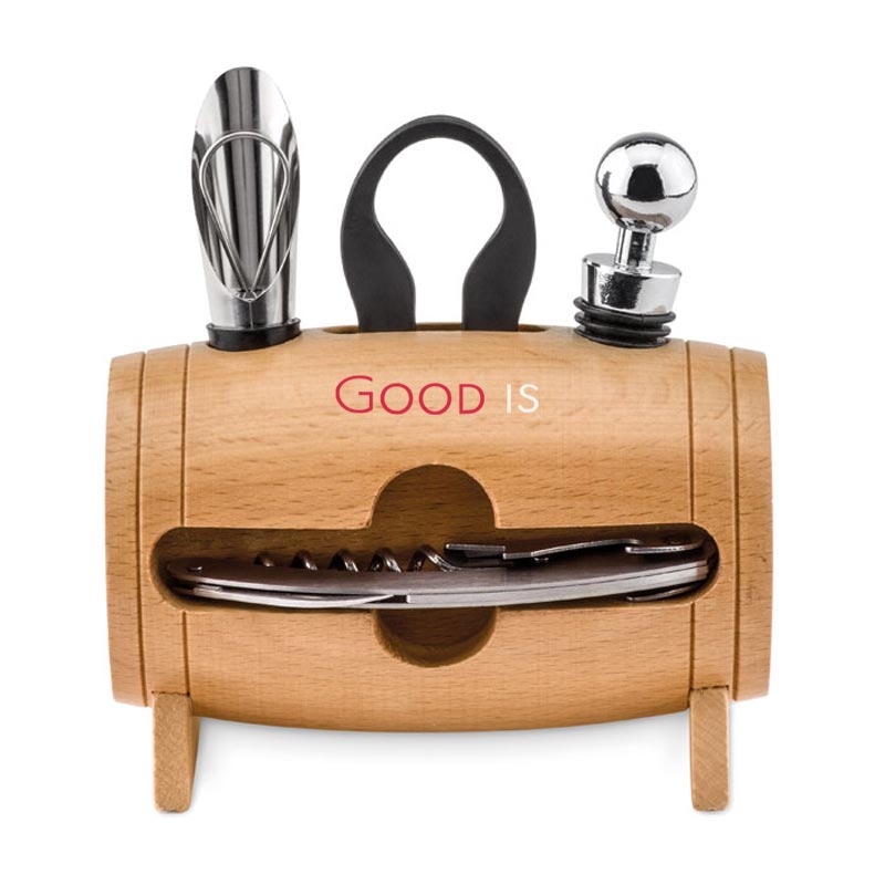 Set de 4 accessoires à vin en bois Bota_03