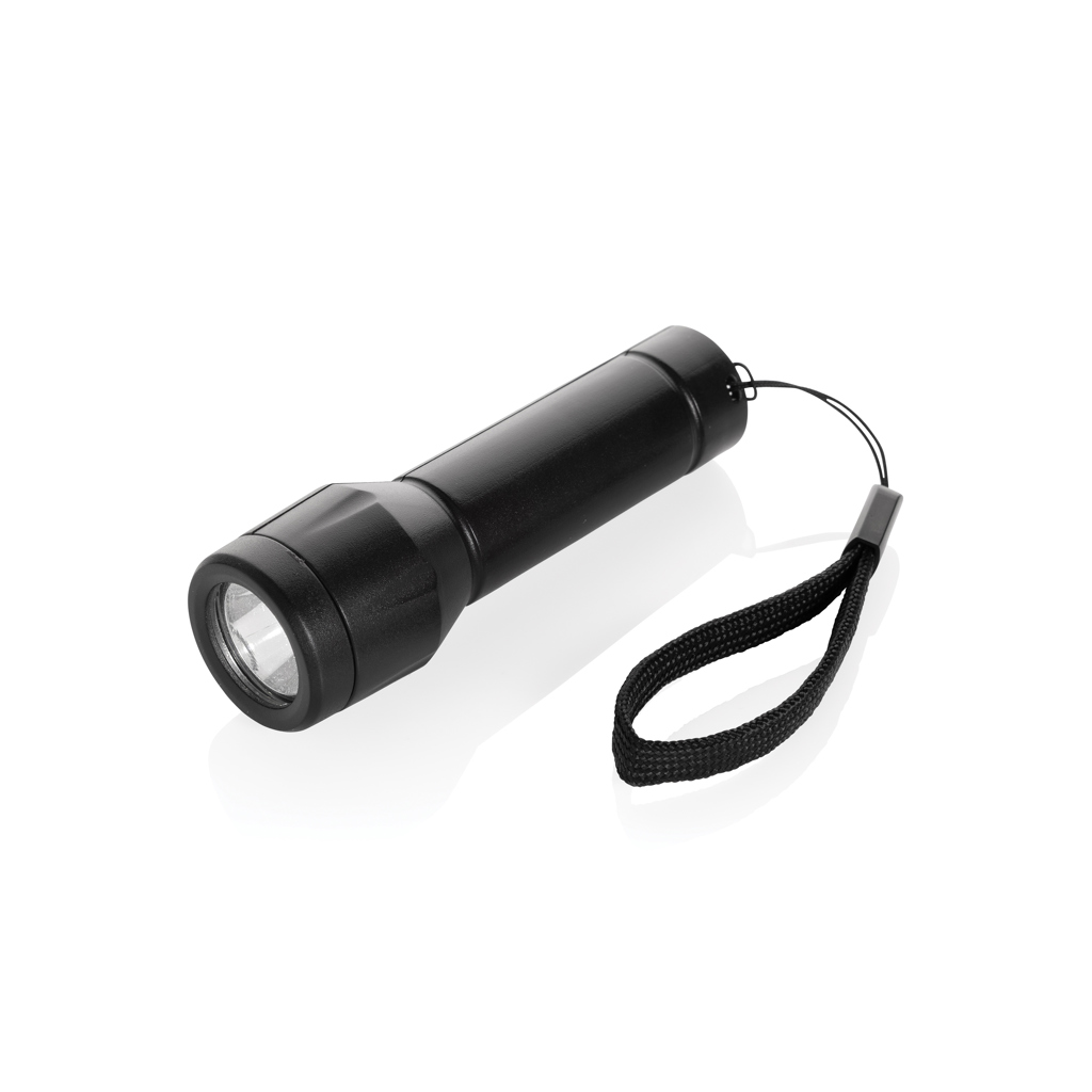 Lampe torche rechargeable en plastique recyclé certifié Flara_Noir
