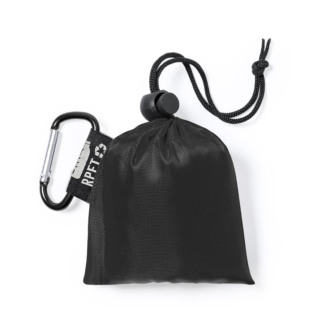 Poncho avec pochette en polyester recyclé RPET Brinek_Noir