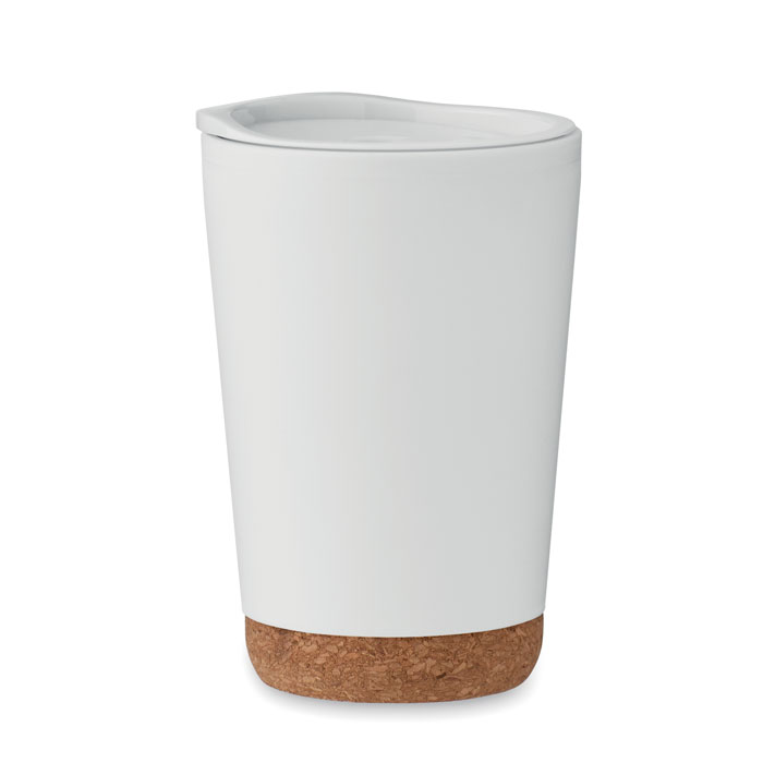 Mug isotherme avec base en liège Co 300 mL_Blanc