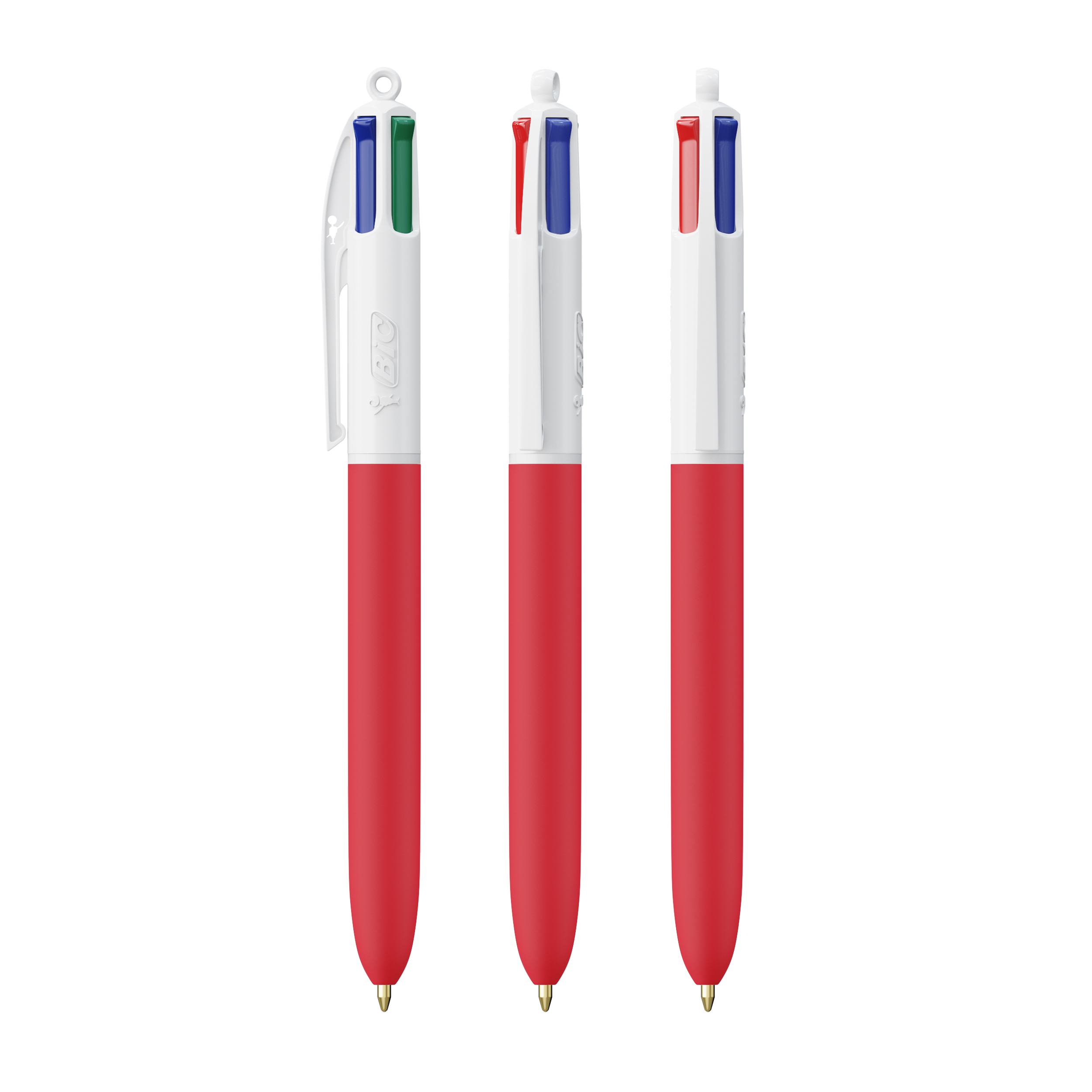 Stylo bille BIC® 4 couleurs Soft_Blanc/Rouge