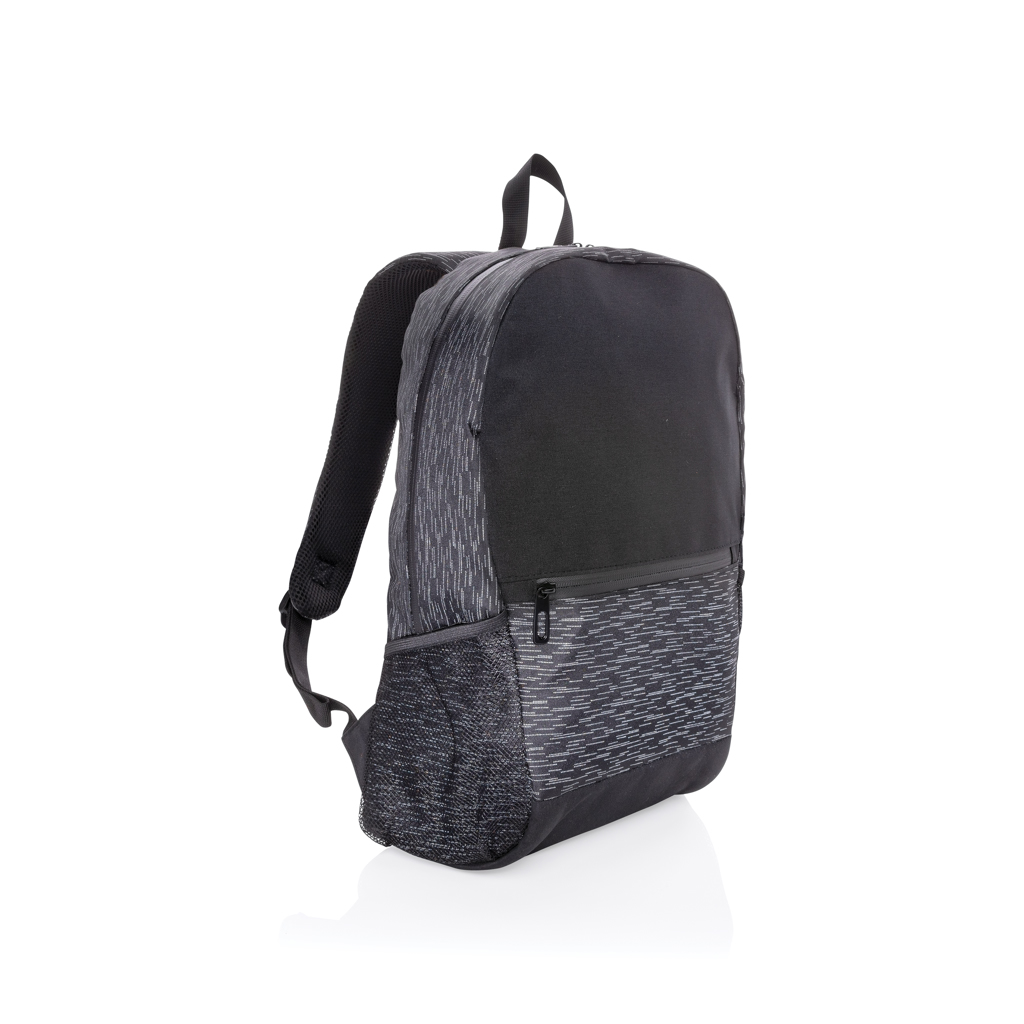 Sac à dos ordinateur 15,6" réfléchissant en polyester recyclé rPET 7,2 L_Noir