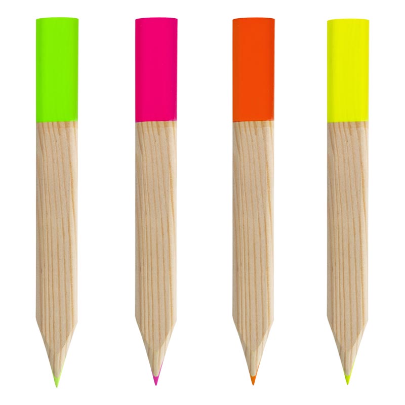 Crayon surligneur fluo en bois français 15 cm Brio_02