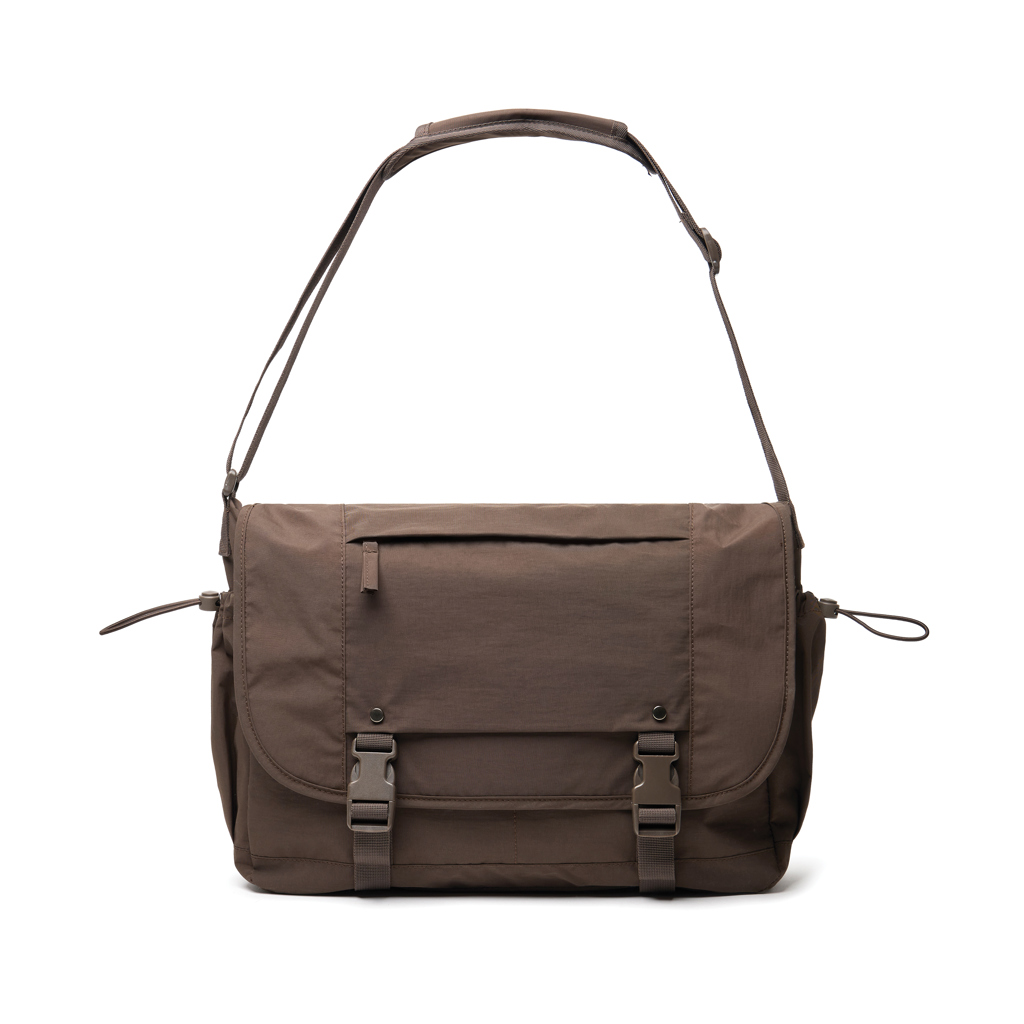 Sacoche ordinateur publicitaire 15,6" en nylon recyclé Kento Urban_Marron