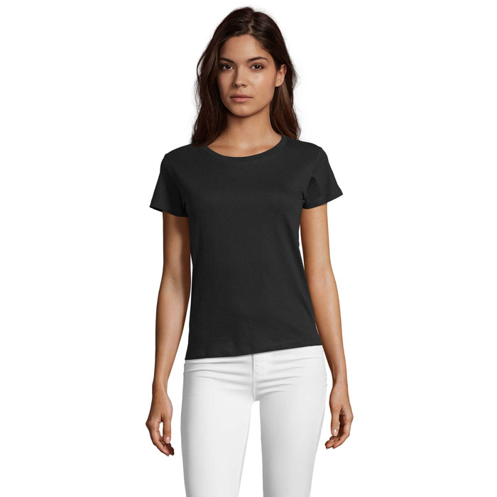T-shirt femme en coton certifié Regent Fit 150 g_Noir profond