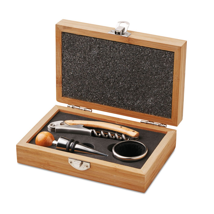 Set de 3 accessoires à vin en bambou Sonoma_Bois