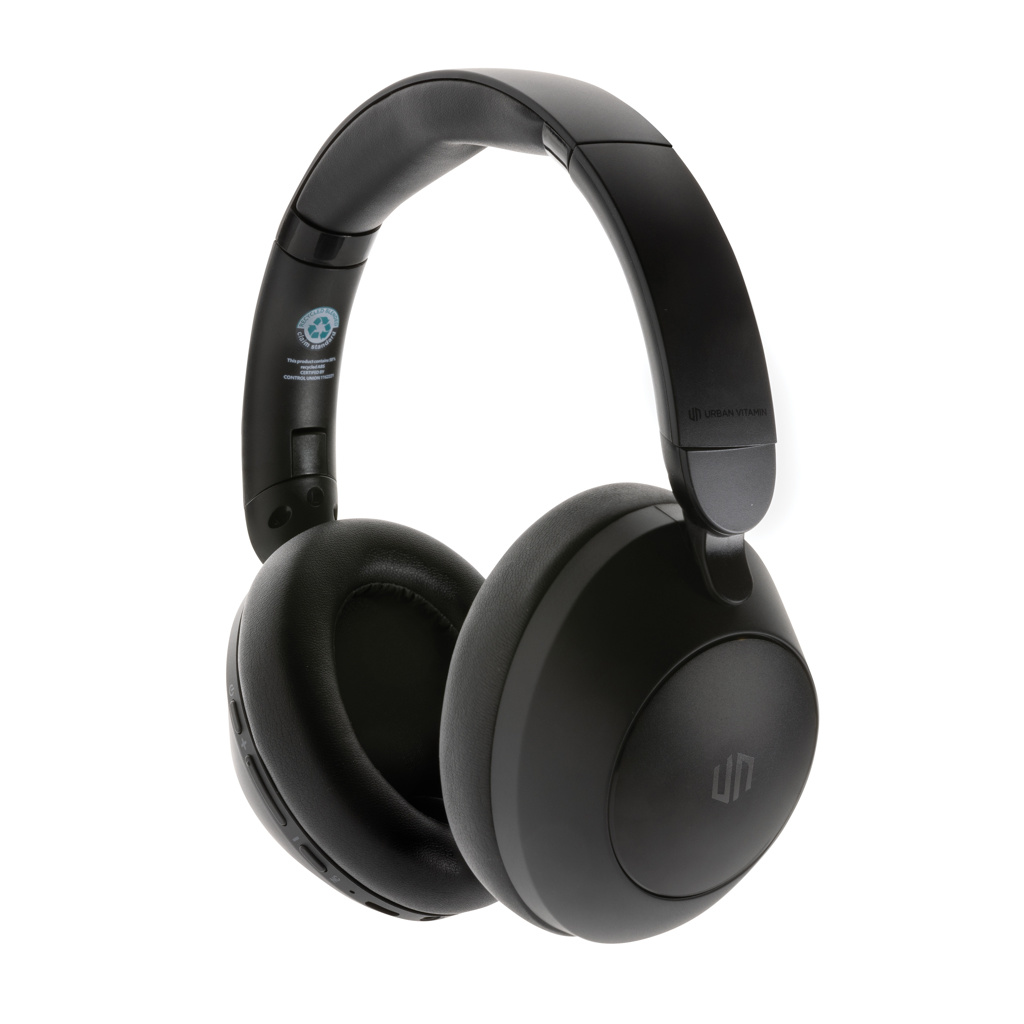 Casque audio à réducteur de bruit en plastique recyclé Urban V Cupertino_Noir