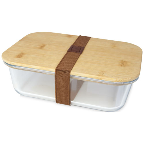 Lunch box en verre et bambou Roby 1 L_Naturel/Translucide