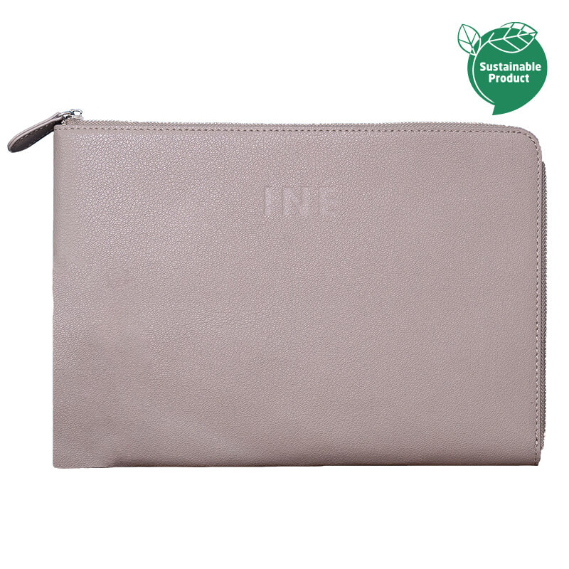 Housse ordinateur 15” en cuir recyclé Iné Laptop_Beige