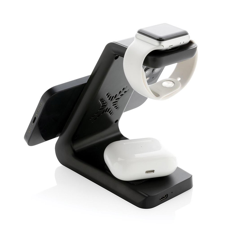 Chargeur à induction 3-en-1 en plastique recyclé Urban V Fairfield 15W_05
