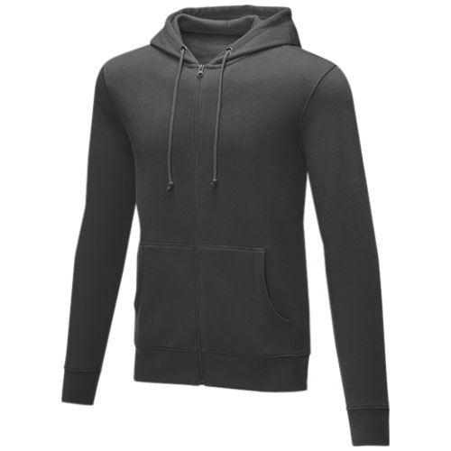 Sweat publicitaire à capuche zippé homme Theron 240 g_Gris storm