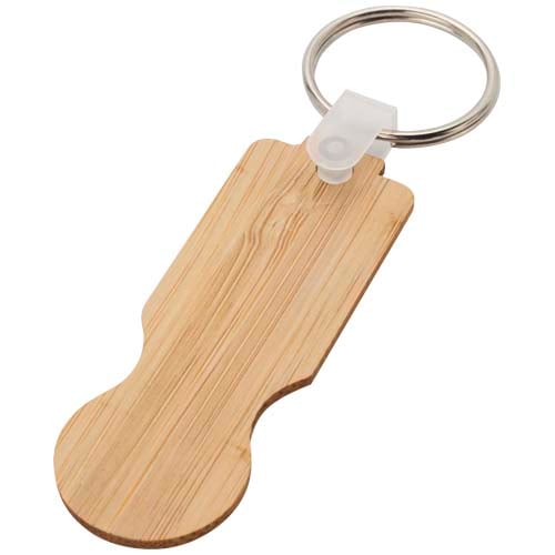 Porte-clés jeton en bambou certifié Ronan_Naturel