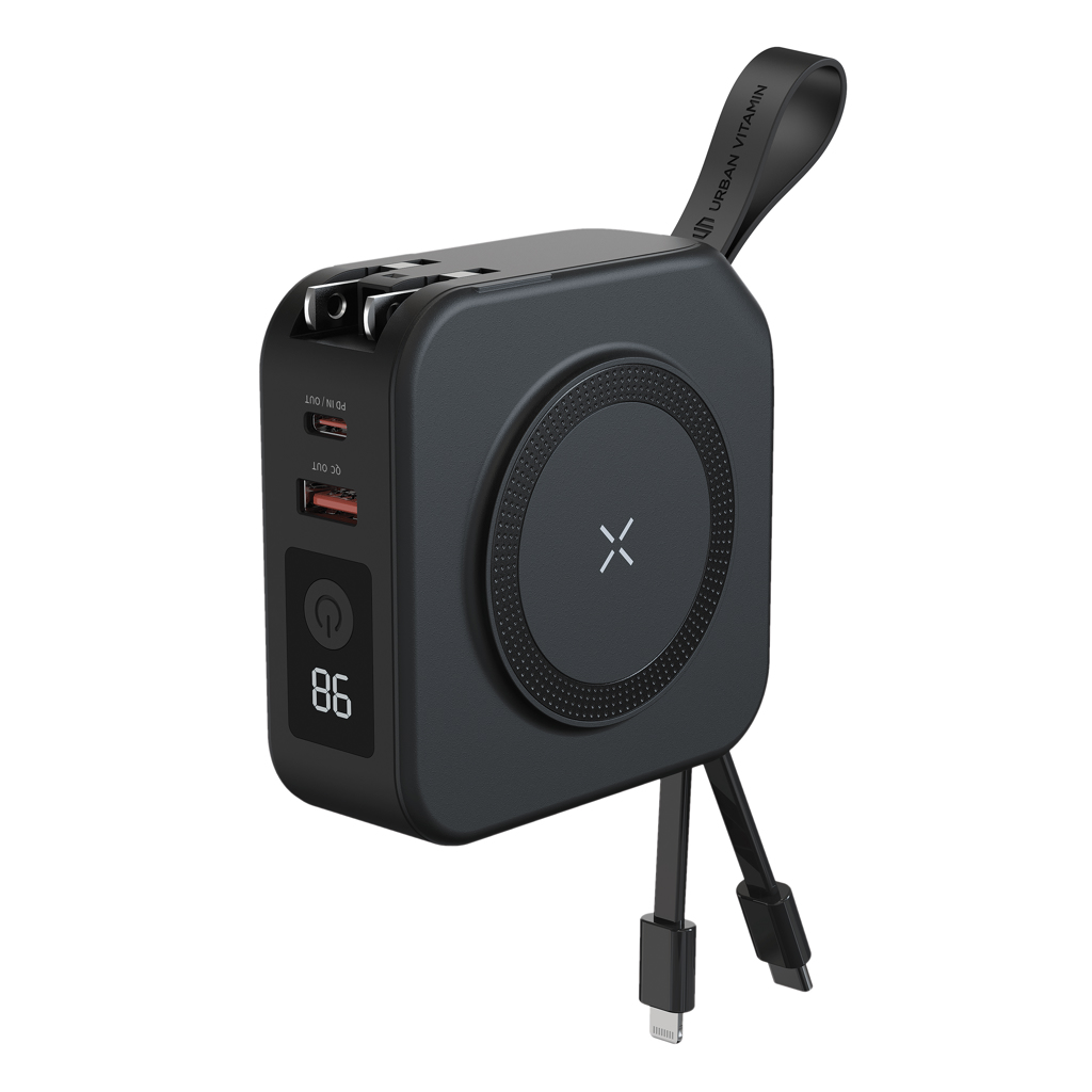 Batterie externe personnalisée 10 000 mAh induction UV Saratoga 15 W_Noir