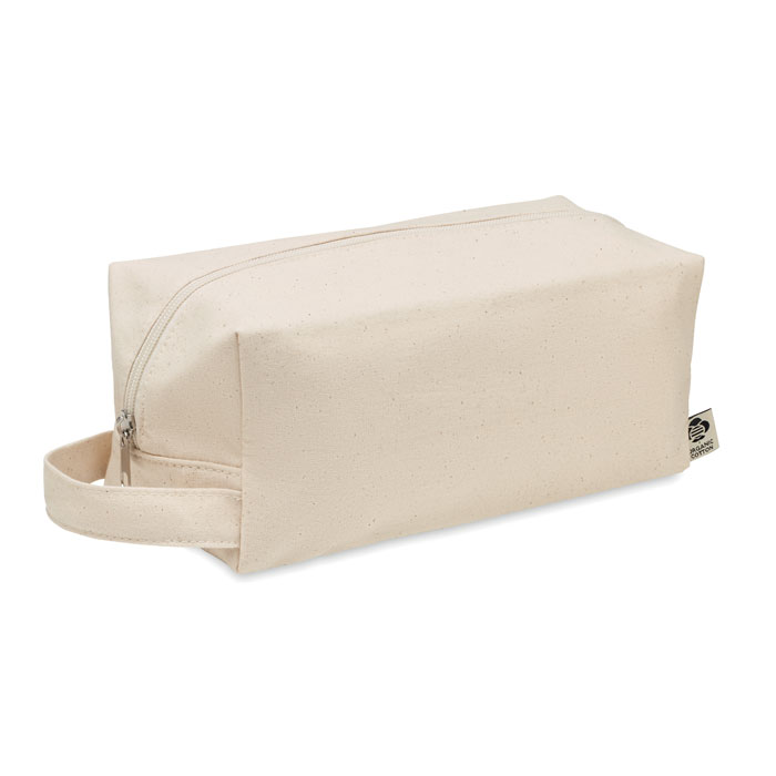 Trousse de toilette en toile biologique Bia 220 g_Beige