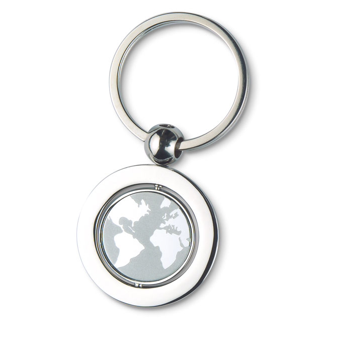 Porte-clés en métal Globy_Argent