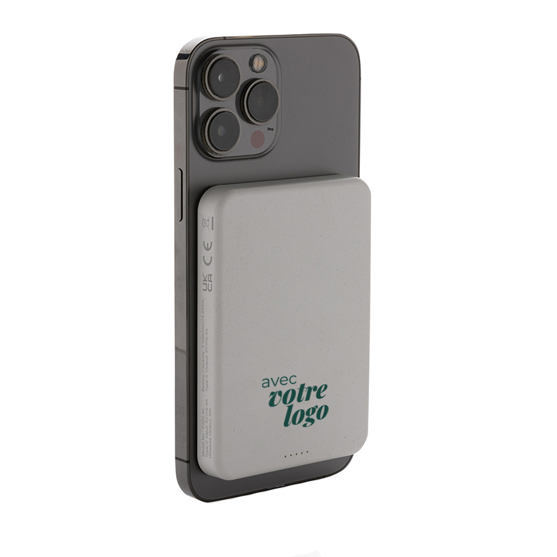 Batterie externe à induction en plastique recyclé Magnetix 5000 mAh_03