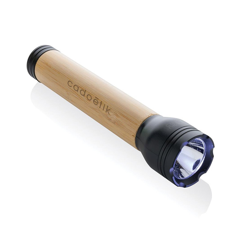 Lampe torche en plastique recyclé certifié et bambou 5 W Lucid_1