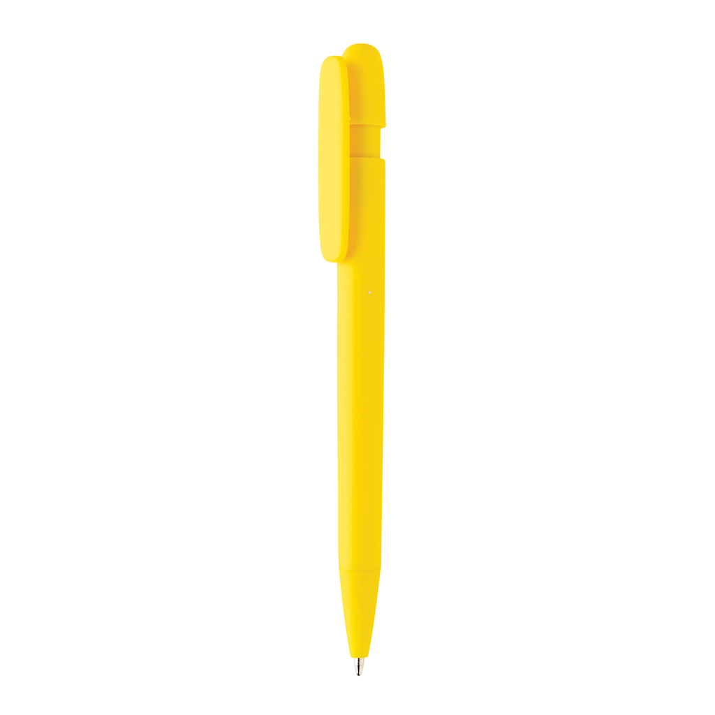 Stylo bille en plastique recyclé certifié Devin_Jaune