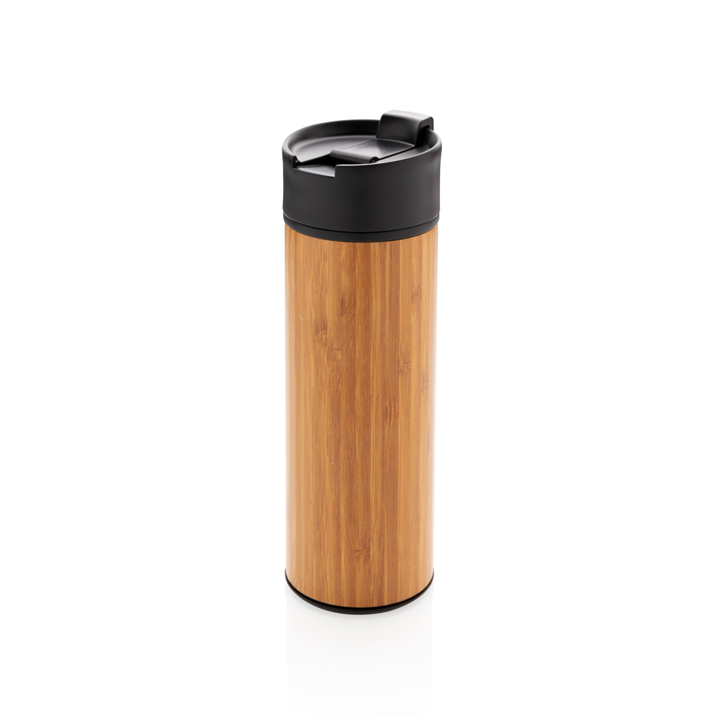 Mug isotherme en inox et bambou Bogota 450 mL_Marron