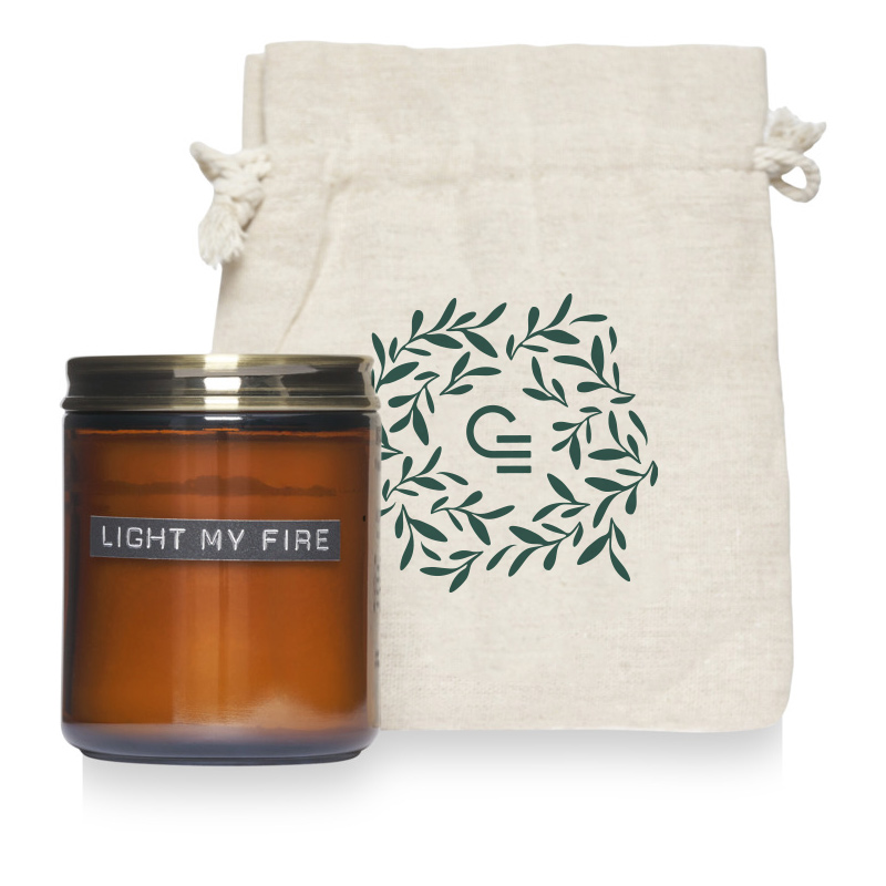 Bougie parfumée à la cire végétale dans un verre recyclé Wellmark LightMyFire_1