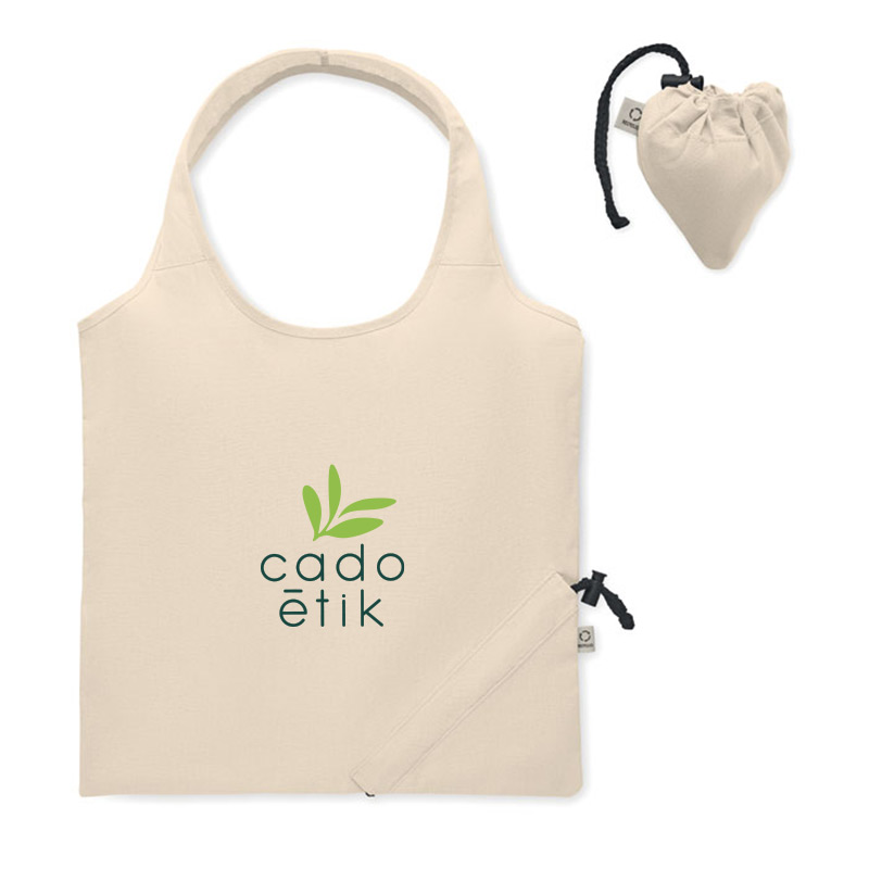 Sac shopping pliable en coton et polyester recyclés Carrie 140 g_01
