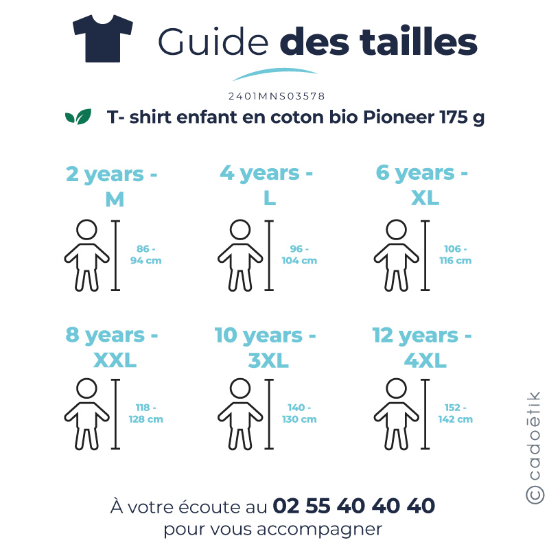 T-shirt enfant en coton bio certifié Pioneer 175 g_05