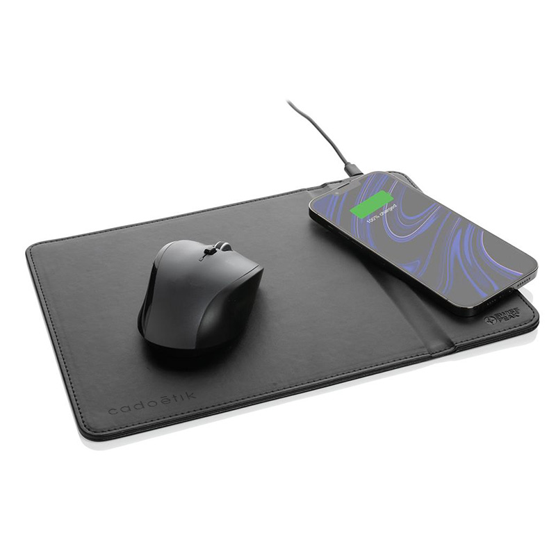 Tapis de souris en PU recyclé RCS avec chargeur 10 W Swiss Peak_1