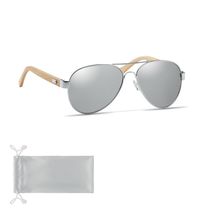 Lunettes de soleil en bambou Honiara_Argent brillant