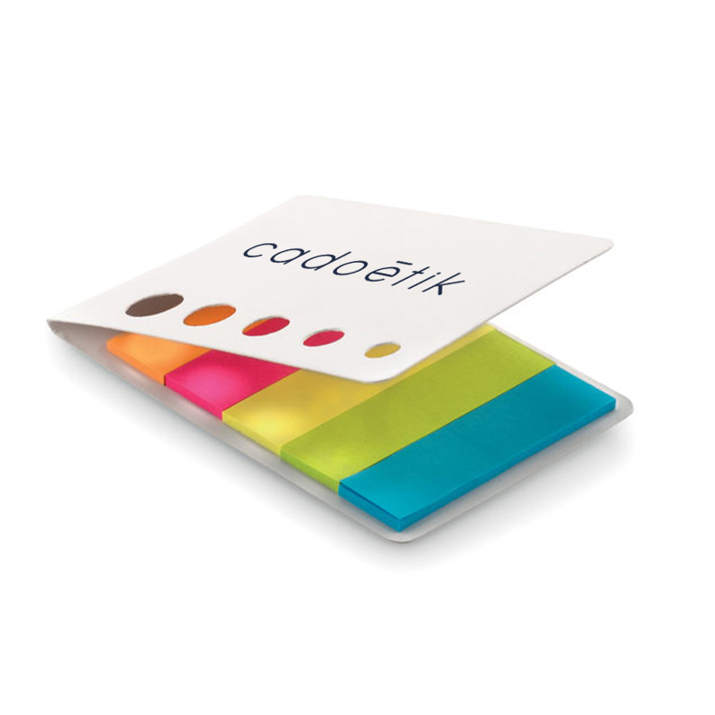 Marqueurs adhésifs publicitaires 5 couleurs Memosticky - noir