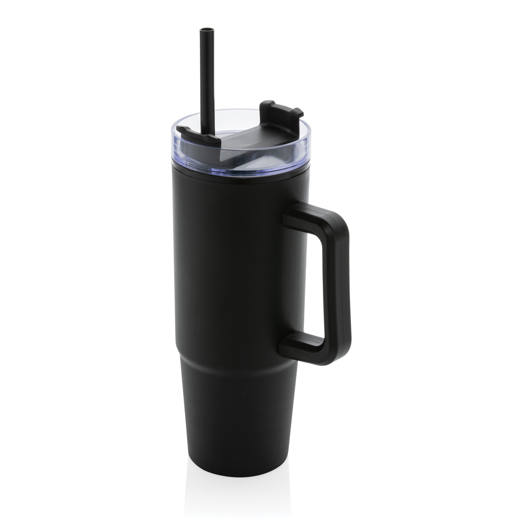 Mug de voyage en plastique recyclé certifié Tana 900 mL_Noir