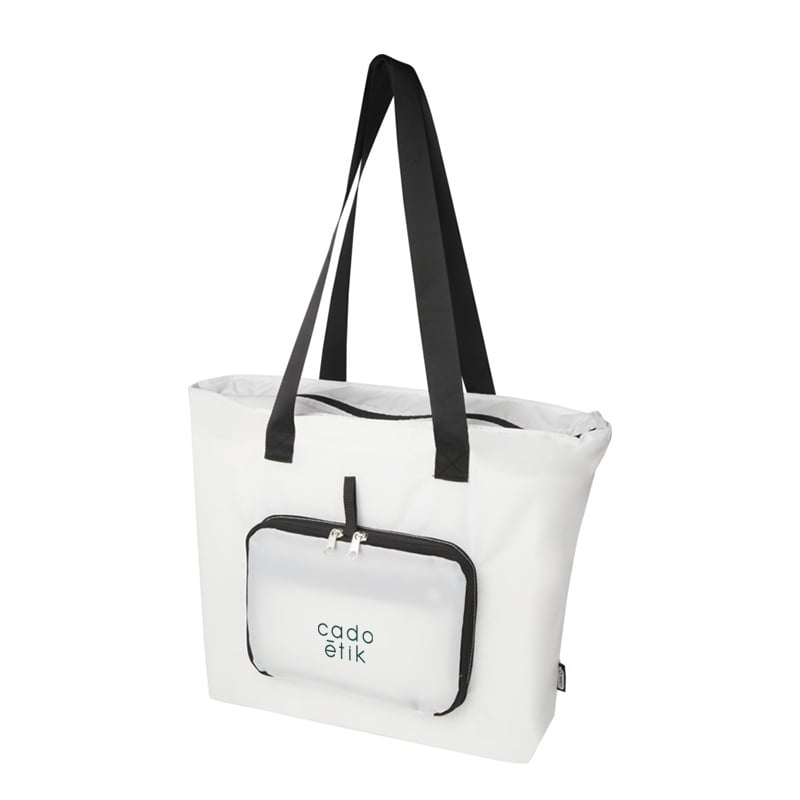Sac shopping pliable zippé en polyester recyclé certifié rPET Ecofold_01