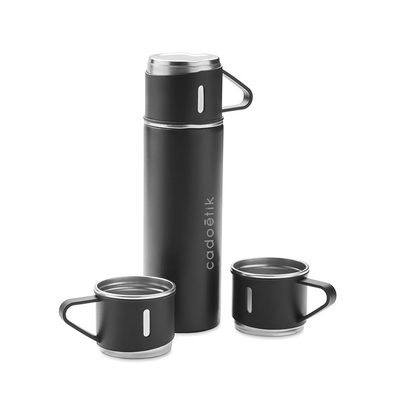 Gourde isotherme en inox avec tasses Sharm 420 mL_01