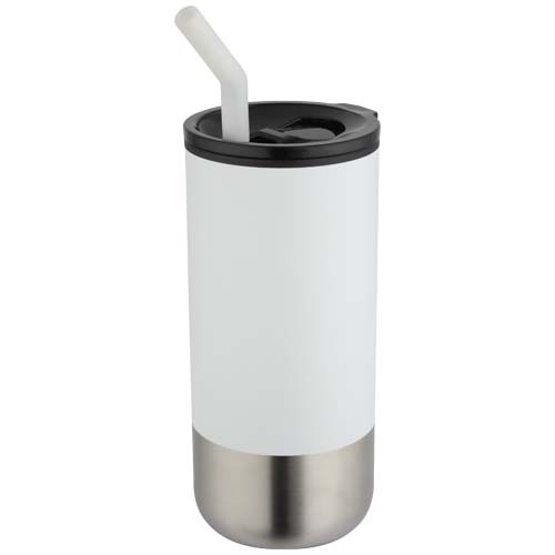 Mug isotherme personnalisé en inox recyclé Grayson 480 mL_Blanc