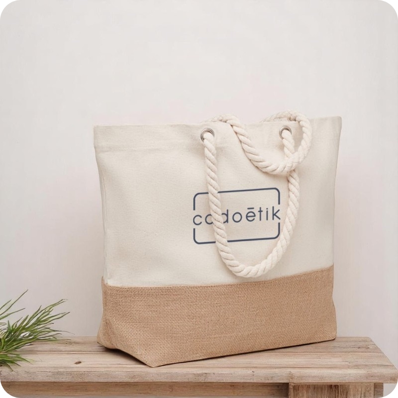 Sac de plage en coton et jute Pantai 280 g_00
