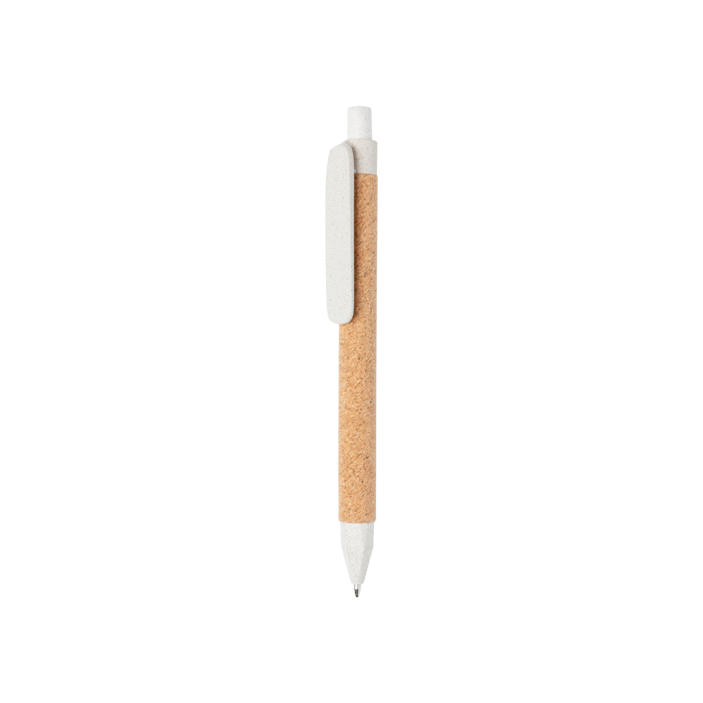 Stylo bille en liège et fibre de blé Bleo_Blanc