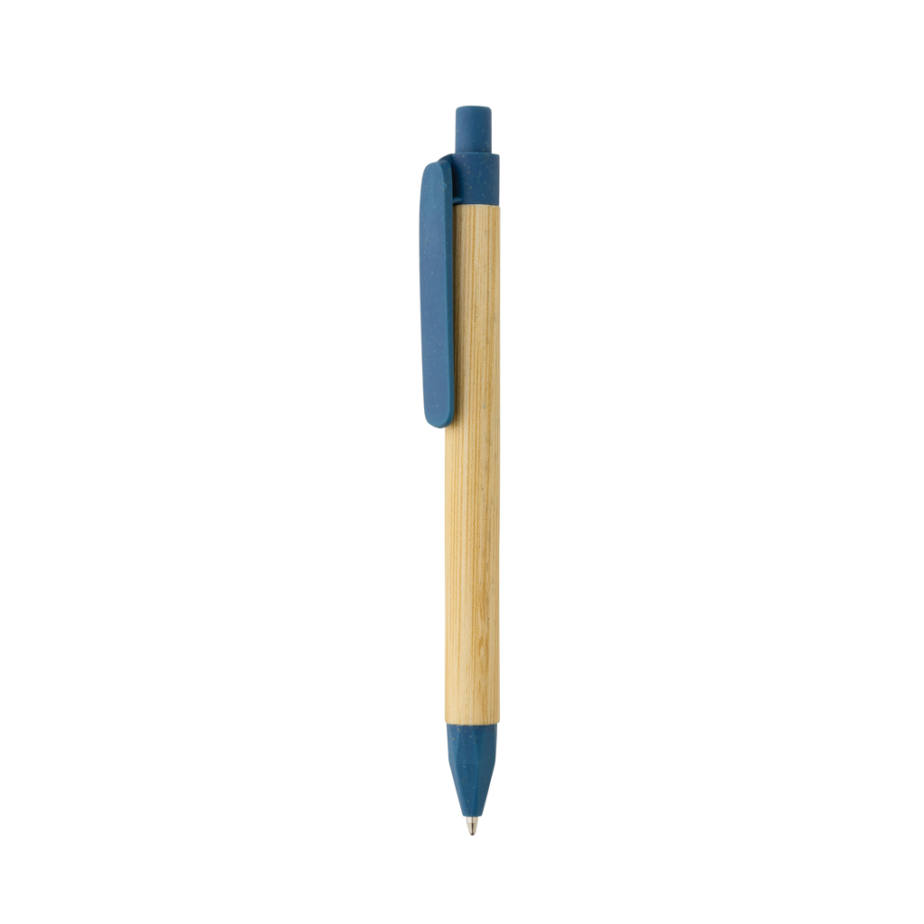 Stylo en papier recyclé et fibre de blé Naturo_Bleu