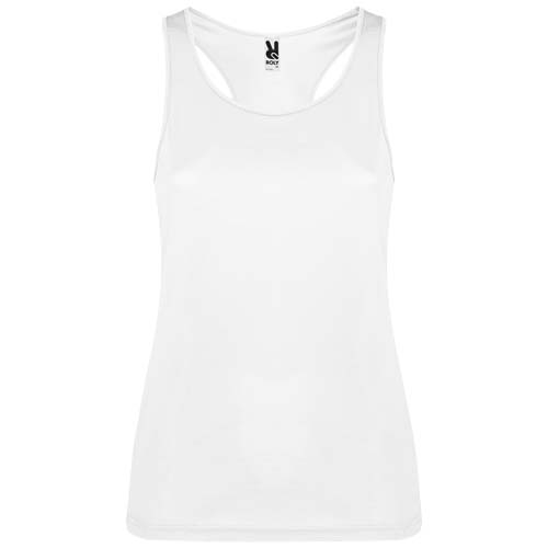 Débardeur de sport femme en polyester certifié Shura 140 g_Blanc
