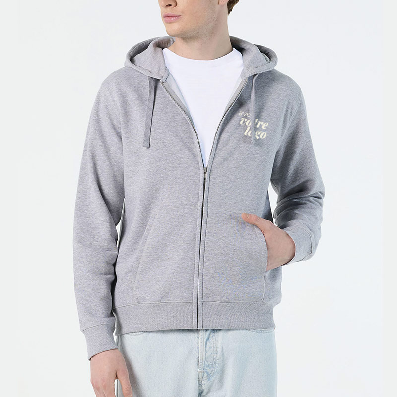 Sweat publicitaire zippé homme en coton et polyester certifiés Spike 280 g_00