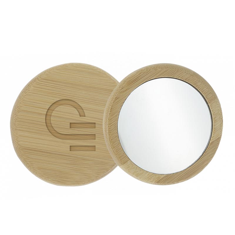 miroir de poche publicitaire 1 face en bambou