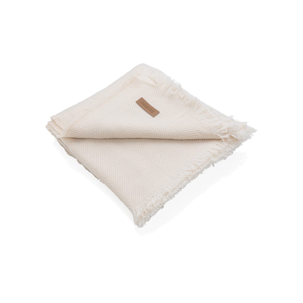 Couverture en fibre recyclée Polylana® Ukiyo_Blanc cassé