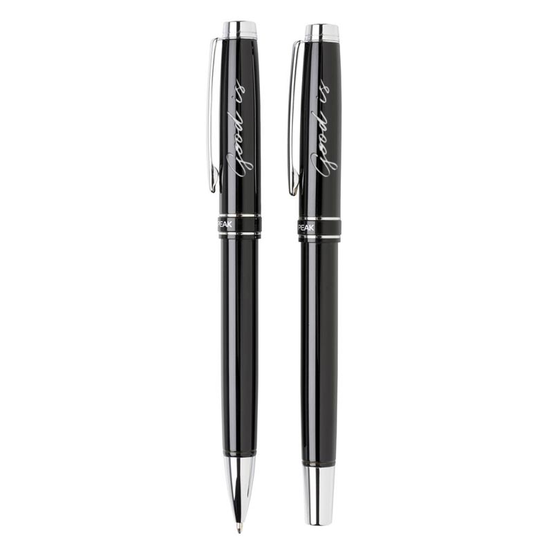 Parure stylo bille et roller en inox Swiss Peak Heritage_03