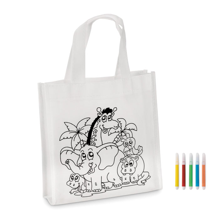 Sac shopping enfant à colorier Shoopie_Blanc