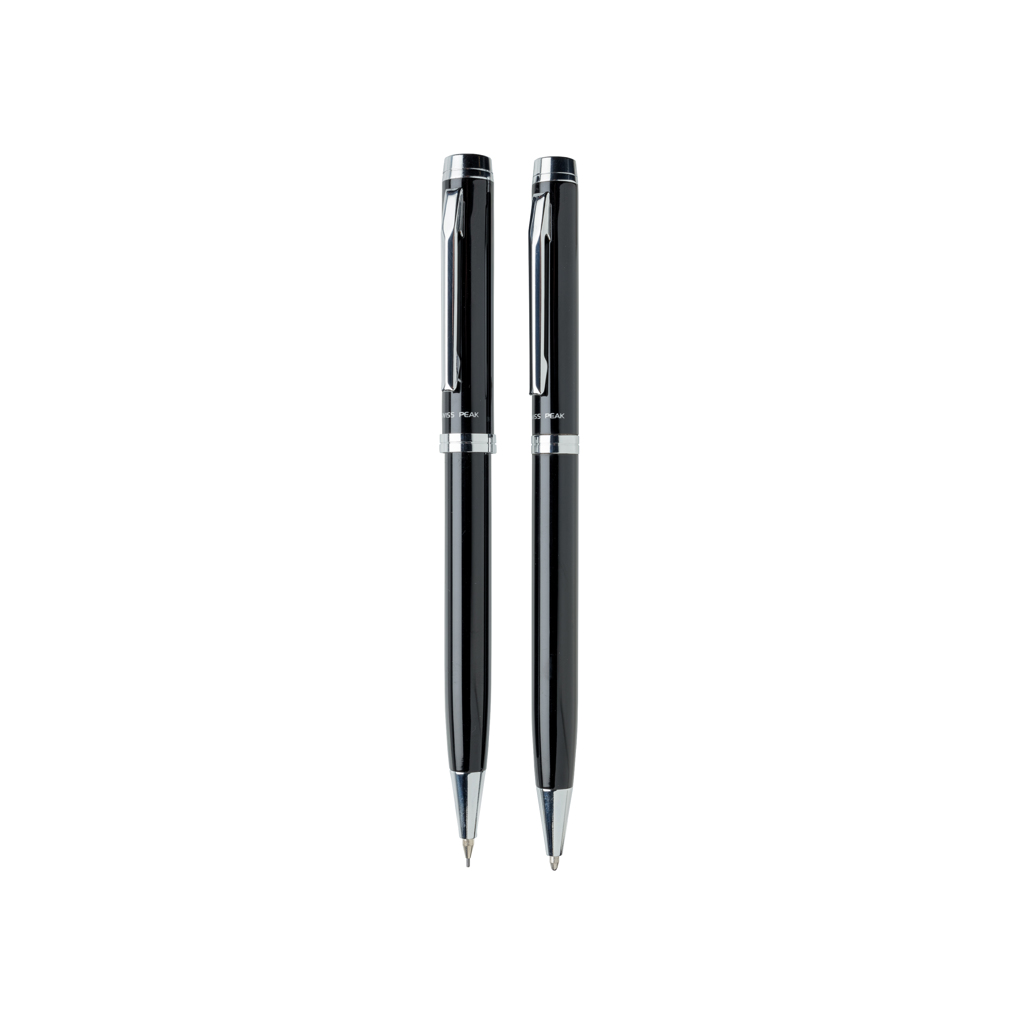 Parure stylo bille et portemine Swiss Peak Luzern_Noir