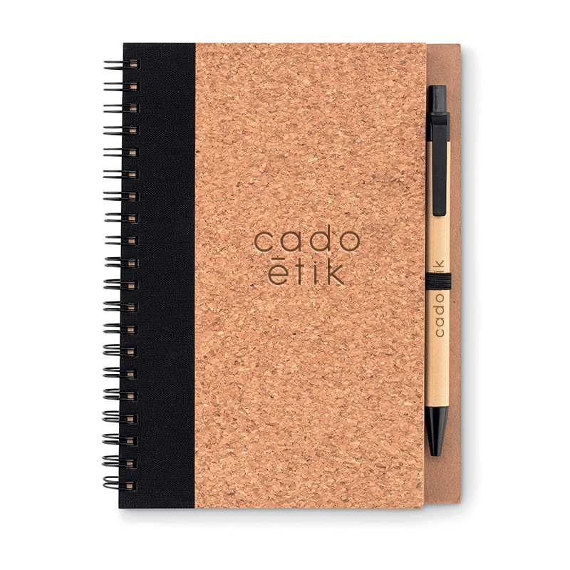 Carnet de notes personnalisé en liège avec stylo Sonora Pluscork_01