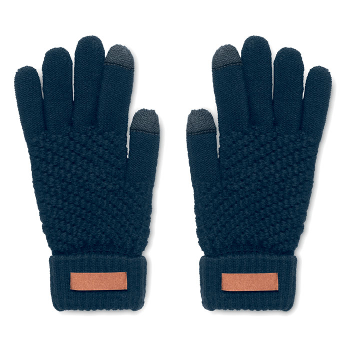 Gants tactiles en polyester recyclé rPET Takai_Bleu marine